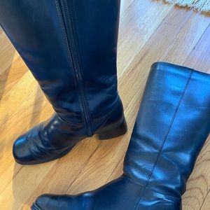 Black leather boots